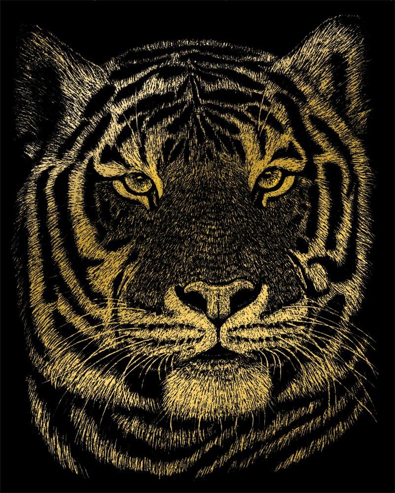 Royal & Langnickel Gold Engraving Art A4 Size Bengal Tiger Designed Painting Set, Multicolour - Image 3