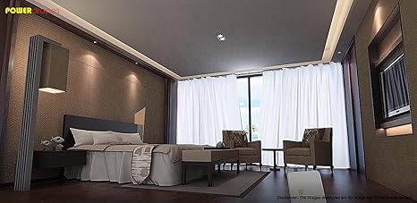 Buy Powerdrapes Aluminium Remote Controlled Curtain 15 Ft White