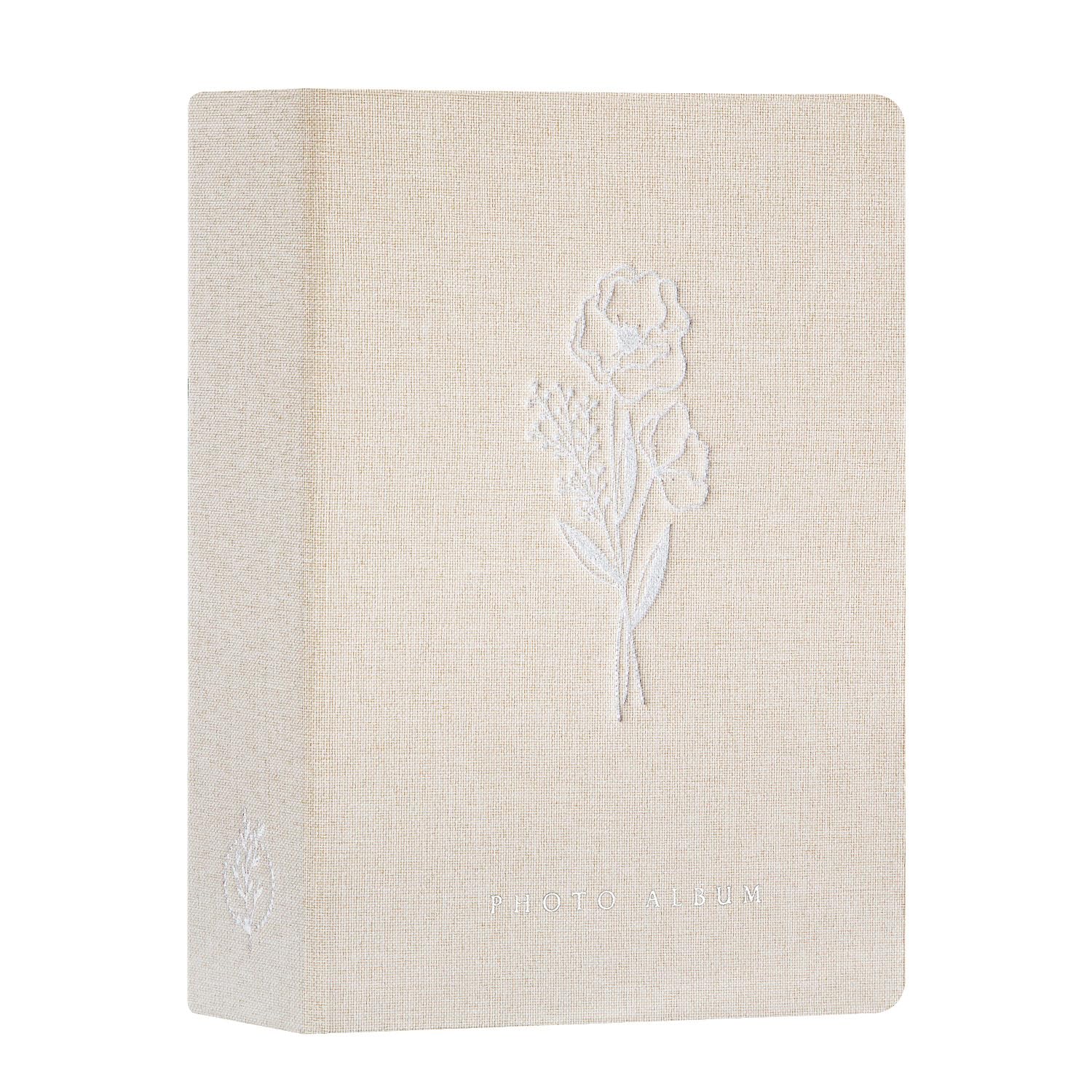 Lanpn Photo Albums 7x5 200 Photos, Linen Cover Acid Free Pocket Photo Book Picture Album Holds 200 Landscape Only 7 x 5 Picture (Beige,13x18 cm)