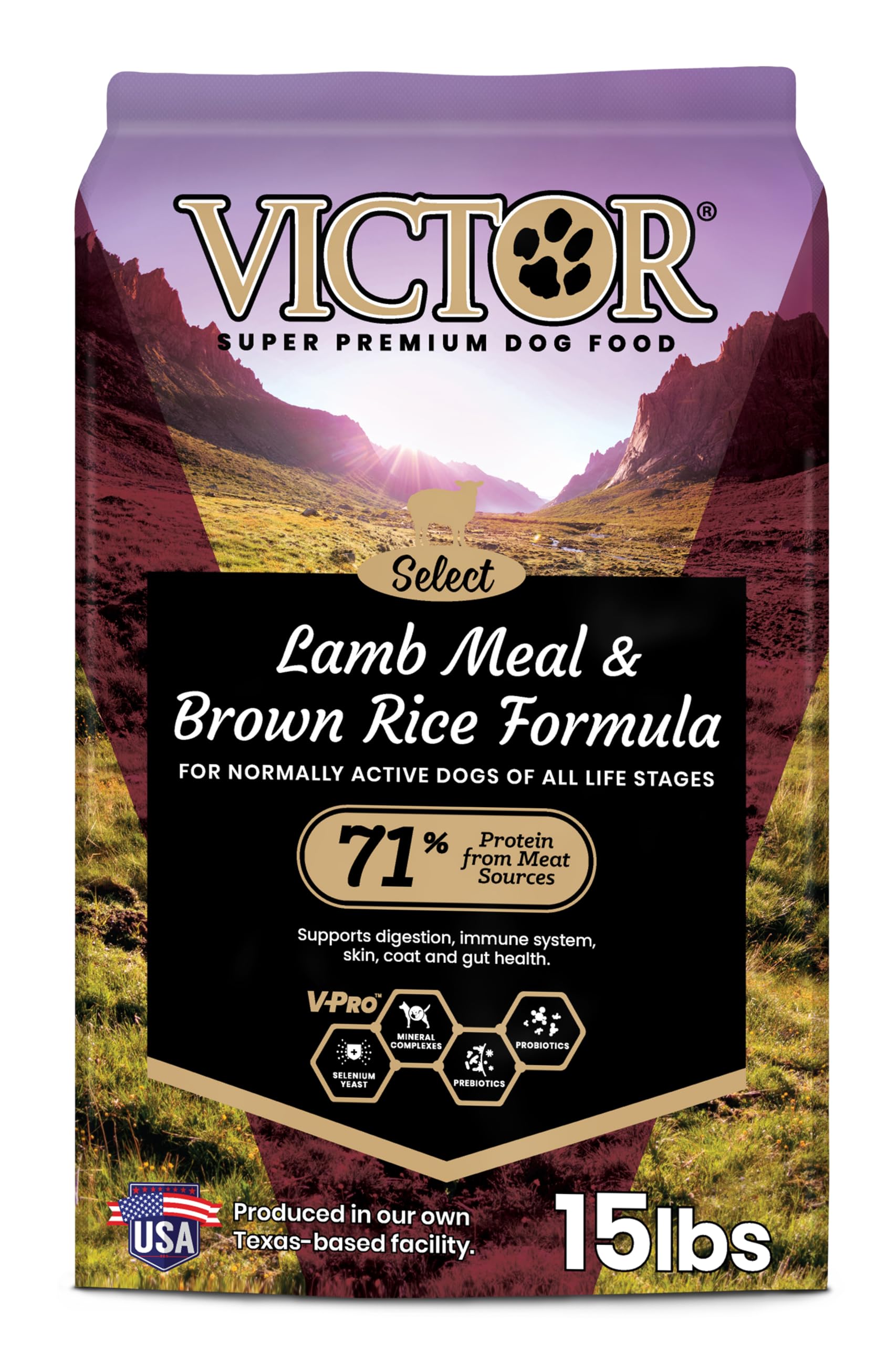 Photo 1 of VICTOR Super Premium Dog Food – Lamb Meal & Brown Rice Formula - Gluten-Free Dry Dog Food for All Normally Active Dogs of All Life Stages – Ideal for Dogs with Meat Protein Allergies, 15 lb