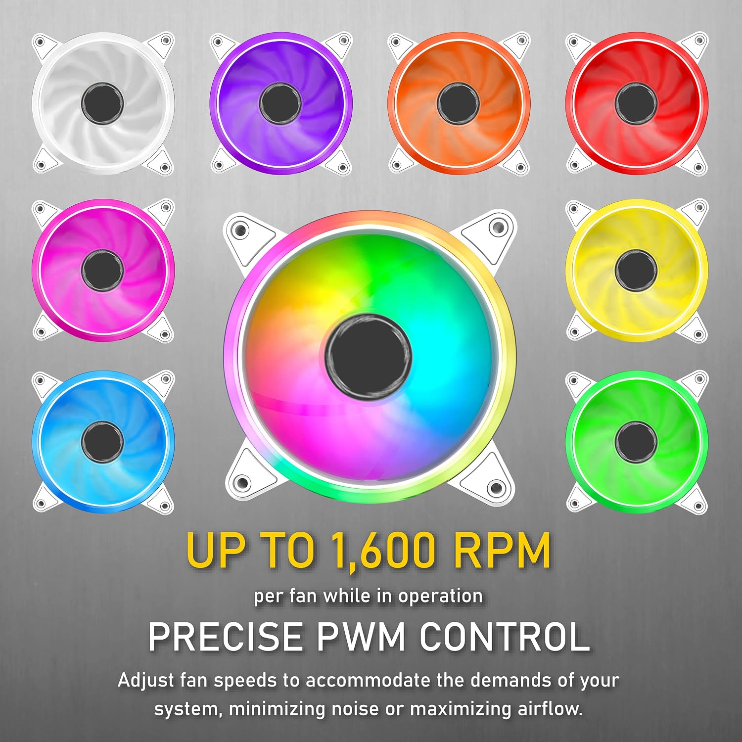 EZDIY-FAB White Moonlight 120mm RGB PWM Case Fan with RGB PWM Fan Hub,5V Motherboard Sync,ARGB Computer Fan,Multiple Light Modes-3 Pack - Image 3