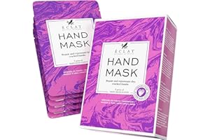 ECLAT SKINCARE Hand Mask Gloves with Shea Butter - Hand Masks Moisturizing Glove for Dry Hands, Hydrating and Regenerates Dead Skin, Hand Care Moisture Gloves for Dry Hands, Safe for All Skin Types, 5 Pairs