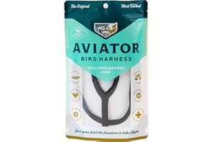 The AVIATOR Pet Bird Harness and Leash: X-Small Black