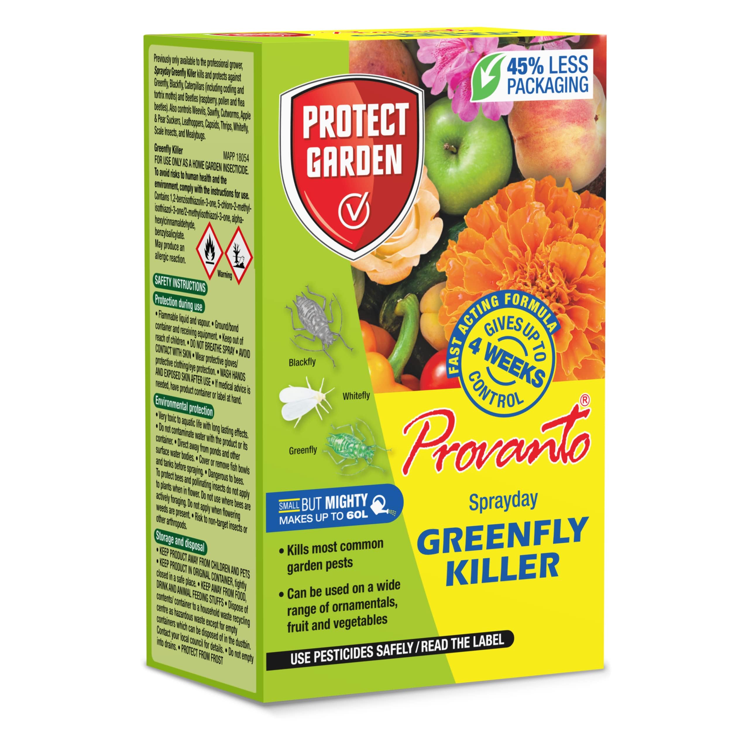 Provanto Greenfly Killer,30ml -Fast Acting Bug Killer - Up To 4 Weeks Protection From Greenfly and Other Pests Yellow