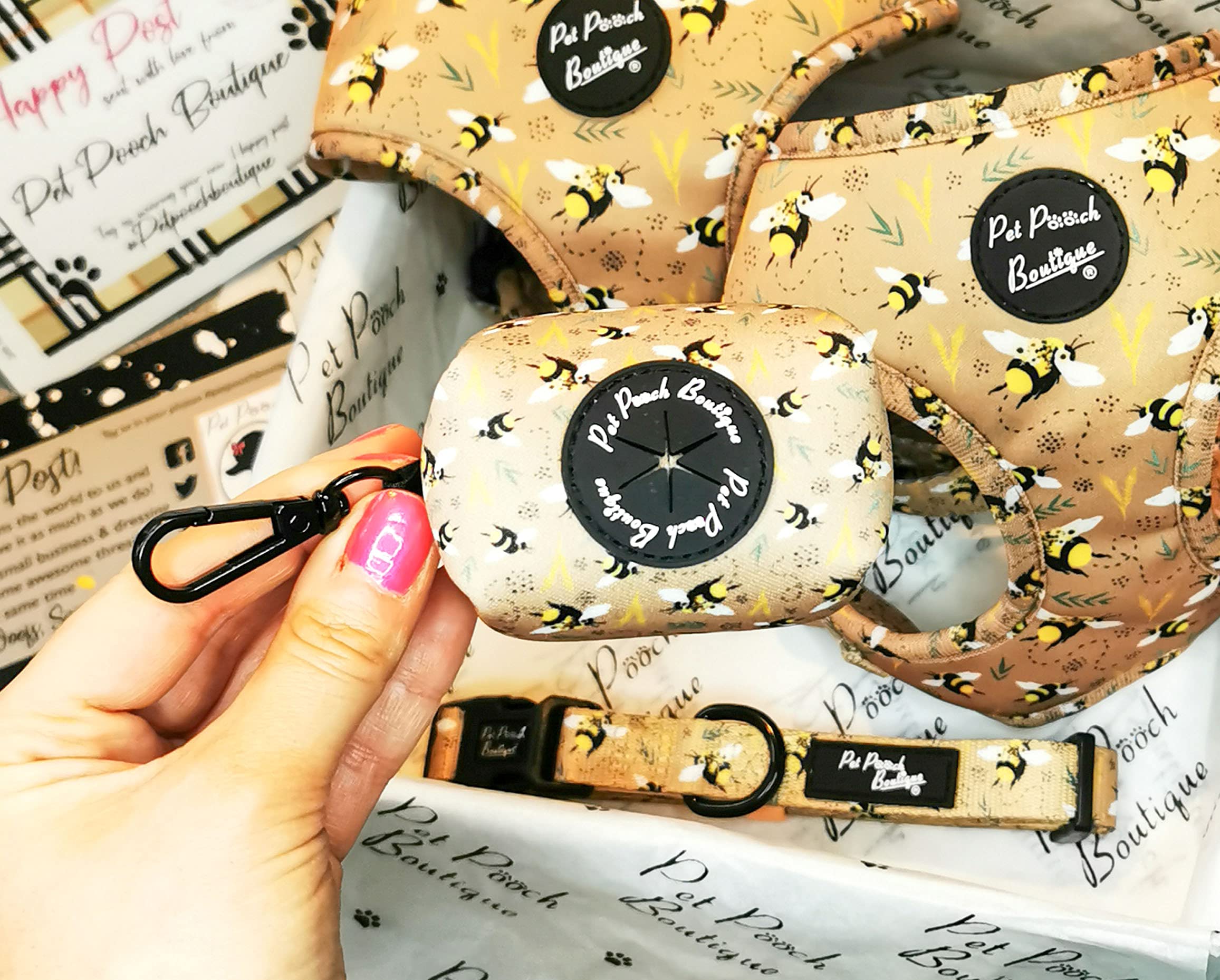 Pet Pooch Boutique Honey Bumble Bee Dog Poo Bag Holder
