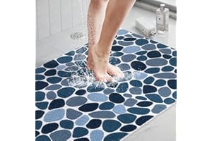 Mofonky Extra Large Shower Mat: 24 X 36 Inch Stylish Shower Mats for Inside Shower - Soft PVC Loofah Trimmable Non Slip Shower Mat for Elderly, Quick Drying