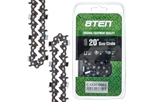 8TEN Chainsaw Chain 20 inch Bar .050 Gauge 3/8 Pitch 72 Drive Links for Stihl Husqvarna Poulan Pro Johnsered (1 Pack)
