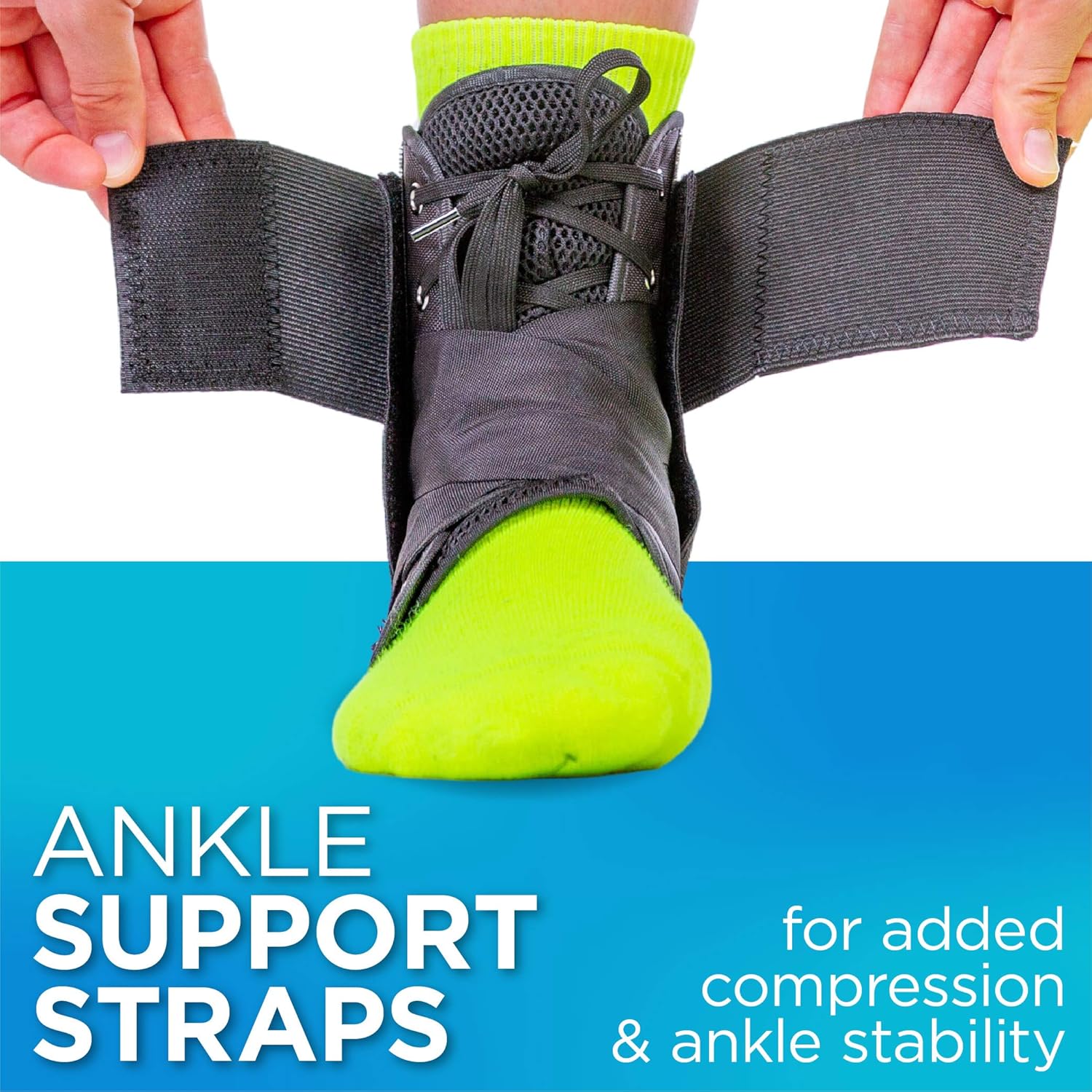 BraceAbility Volleyball Ankle Brace - Best Figure 8 Sprained, Rolled or Twisted Active Support Guard Stabilizer with Lace Up Ties for Women’s and Men’s Sport Player Injuries (Large): Health & Personal Care