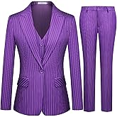 Kelyaa Women's 3 Piece Striped Suit One Button Slim Fit Business Work Professional Blazer Jacket Vest Pants Set