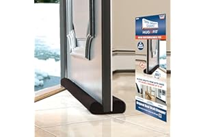 Twin Draft Guard Hug N Fit, Original Dual Draft Stopper Instantly Blocks Air from Entering, Water Repellent, Fits 28”-36” Length with 1.5” Energy Saver Tube