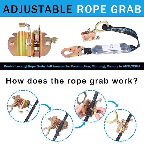 Self Locking Rope Ascender EVTSCAN Self Locking Climbing Rope Grab ...
