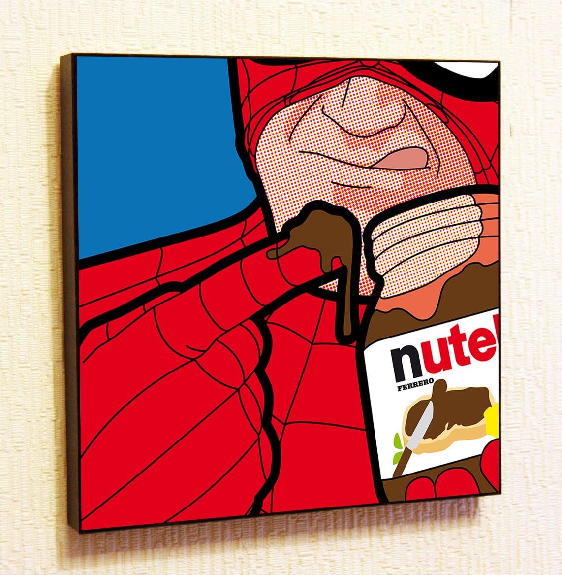 Spider-man Nutella Marvel Comics Framed Poster Pop Art for Decor with Motivational Quotes Printed (10x10" (25.4cm x 25.4cm))