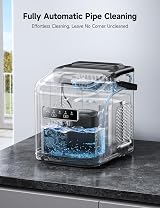 Hicozy Countertop Portable Ice Maker Self-Cleaning 6Mins 12KG/24Hrs Black view 3