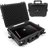 CASEMATIX Waterproof IP67 Laptop Hard Case for 15.6-17.3 inch Gaming Laptops & Accessories - Heavy Duty Hard Laptop Case with Foam Compatible with Asus Acer MSI Alienware Gaming Models & More