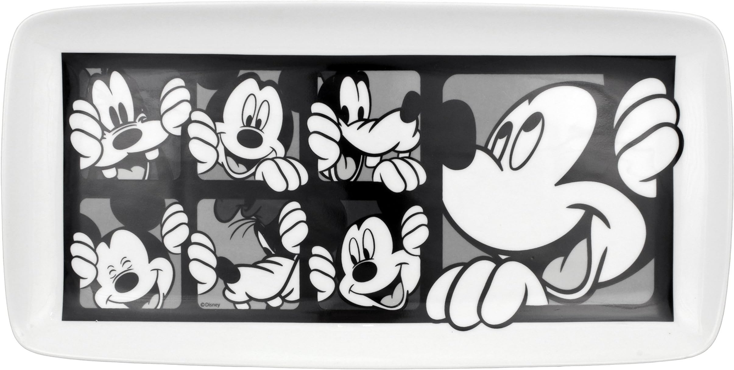 Disney Mickey Mouse Grid Serving Tray - Durable Porcelain, Multi-Use Platter for Parties, Home Decor, and Gifts, Official Licensed Product