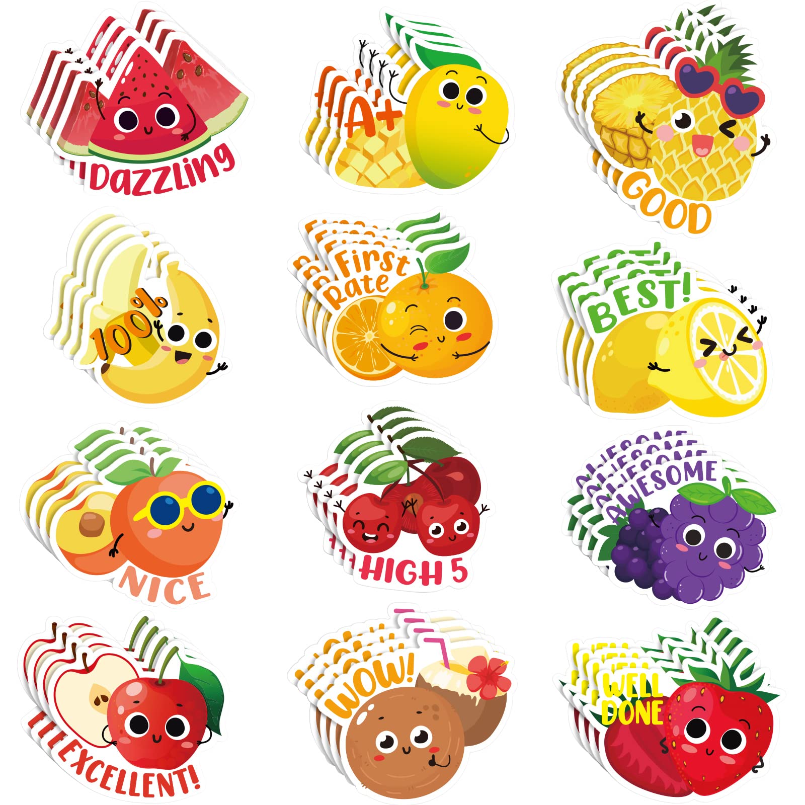 Photo 1 of Jetec 300 Pcs Scratch and Sniff Sticker for Kids Smelly Scented Motivational Reward Stickers Teacher Incentive Positive Decal for Student Classroom Chart School Supplies(Fruity)