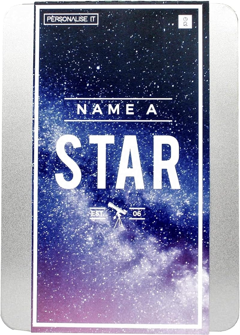 Gift Republic Name a Star Gift Tin Personalised A4 Thoughtful Gift