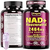 NAD Supplement 1100mg + Resveratrol 600mg – Advanced Liposomal NAD+ Capsules with Pterostilbene & Quercetin