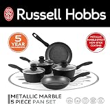 Russell Hobbs Metallic Marble 5 Piece Pan Set Non-Stick Induction 20/24cm view 3