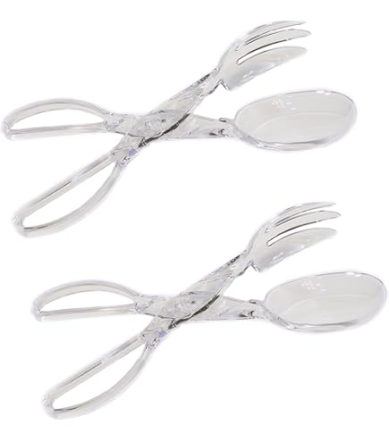 Chef Craft 9" Clear Plastic Serving Tongs With Clamshell Ends