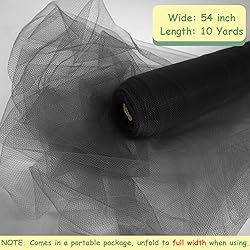 Black Tulle Fabric Rolls, 54 Inch by 10 Yards