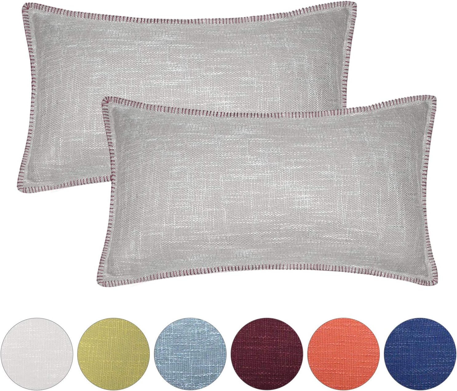 Hahadidi Pack of 2 Soft Decorative Throw Pillow Cover 14x24