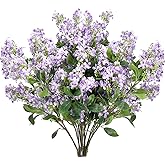 Thiccywoov 10 Pcs 30" Artificial Lilac Flowers Fake Delphinium Antirrhinum Stem Silk Artificial Flower Branch Floral Arrangement for Vase Centerpieces Wedding Bouquet Home (Purple)