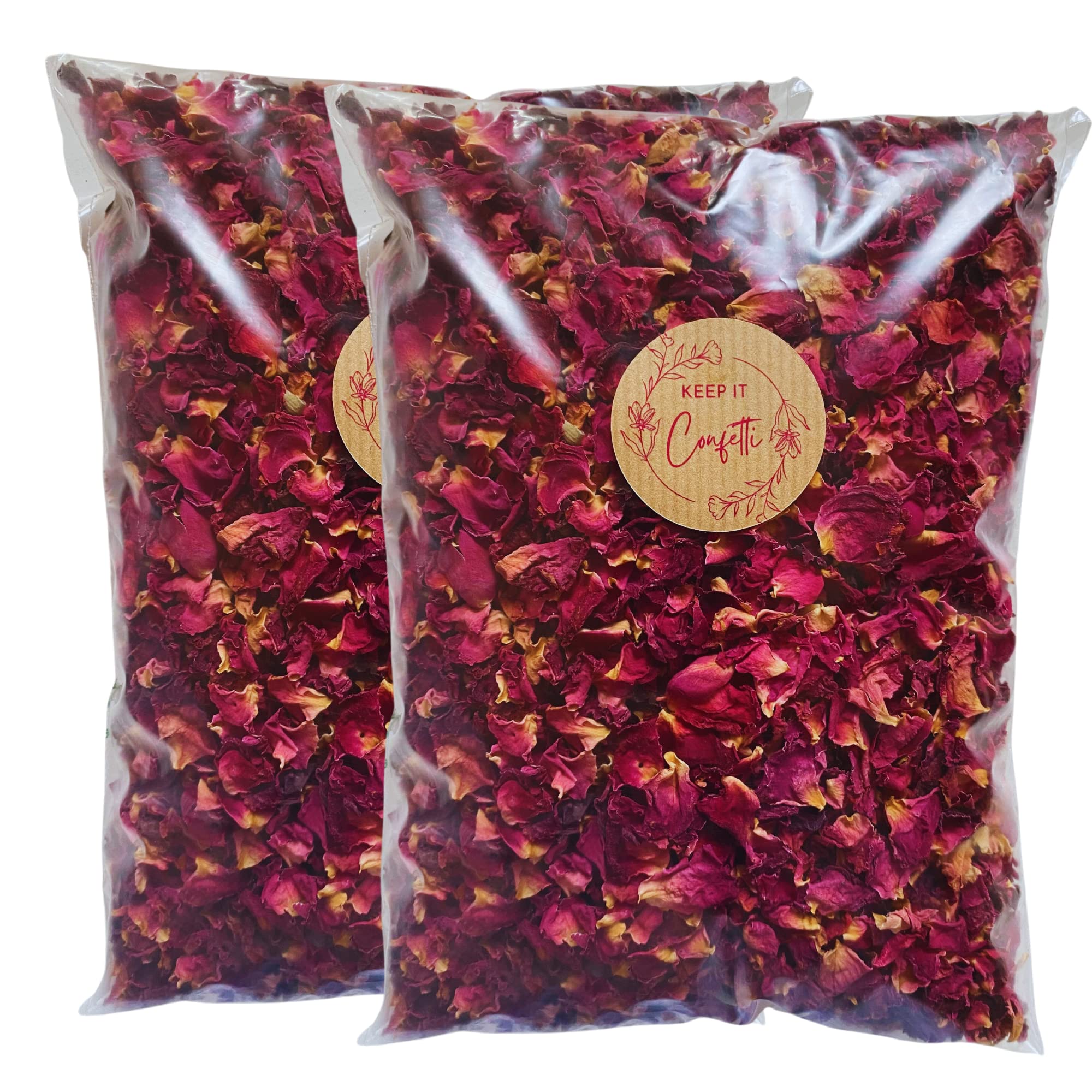 KEEP IT Wedding Confetti Eco friendly Biodegradable | 2 LITRES (20 Guests) | Dried Rose Petals Flowers | 100% Natural Confetti | Biodegradable Confetti | Potpourri Candle Making