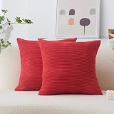Home Brilliant Red Velvet Cushion Covers 50x50 cm Pack of 2
