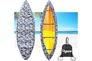 CLYISRUT 10-16FT Waterproof Kayak Covers for Outdoor Storage, Canoe Cover Accessories, Boat Cover Oxford Shade Marine Cockpit Dust Cover UV Protection Ultra Sunblock Shield for Fishing Boat Kayak Canoe