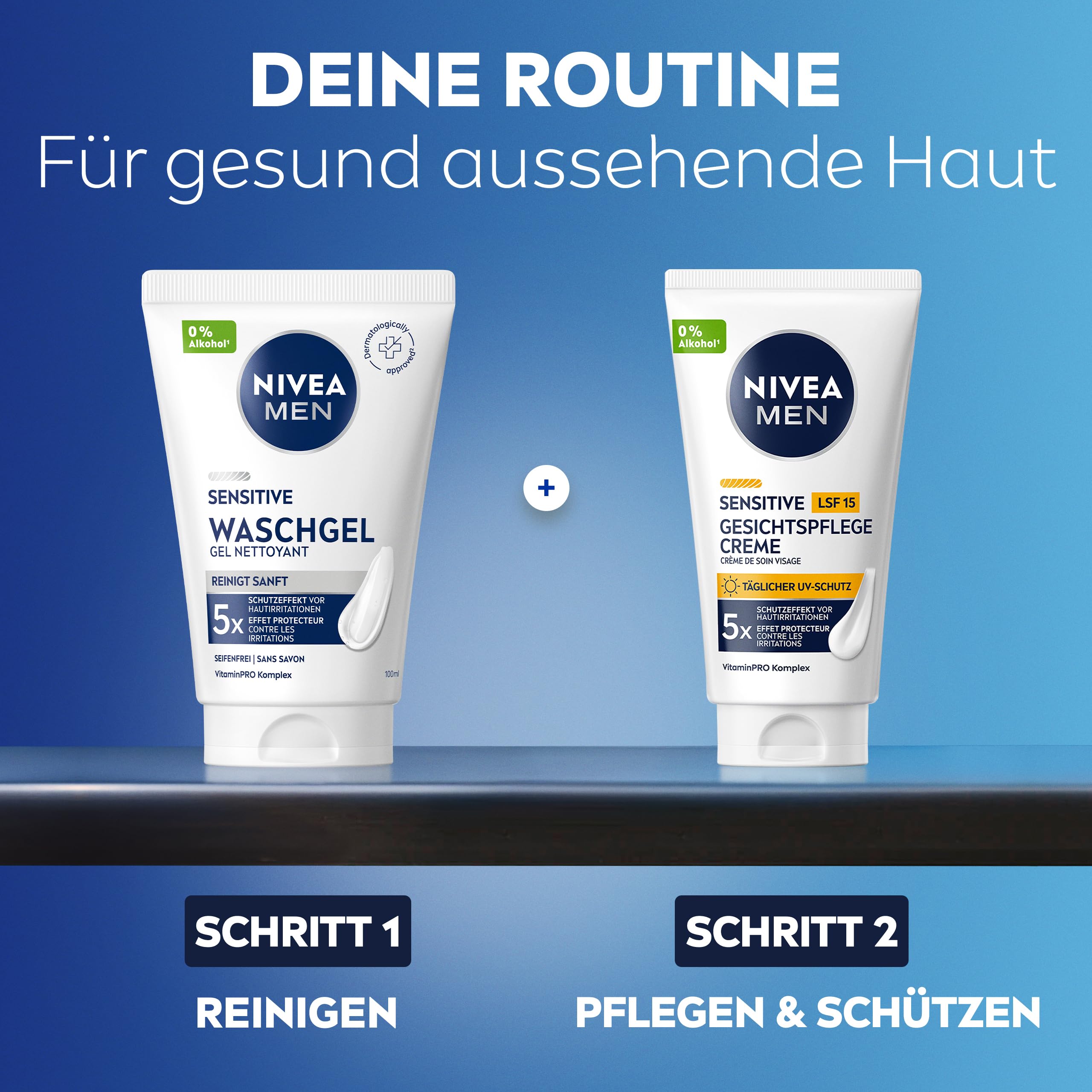 NIVEA MEN Sensitive Gesichtspflege Creme mit LSF 15, 24h Feuchtigkeitscreme für empfindliche Männerhaut, beruhigende Gesichtscreme zur Linderung von Hautirritationen (75 ml) 8