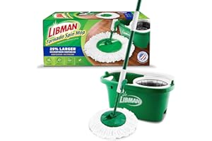 Libman Tornado Spin Mop System | Mop and Bucket with Wringer Set | Mops for Floor Cleaning | 1 Mop Head Included