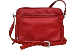 ili New York - Leather Shoulder Handbag w/Side Organizer - Soft, Smooth Leather Handbag w/RFID Blocking Lining
