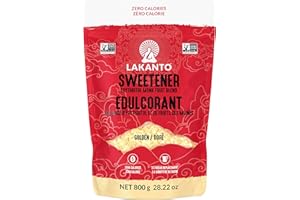 Lakanto Golden Monkfruit Sweetener with Erythritol - Raw Cane Sugar Substitute, Zero Calorie, Keto Diet Friendly, Zero Net Ca