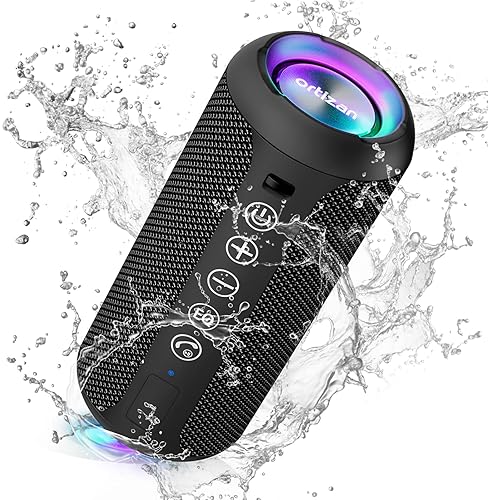 Electronics - Ortizan Portable Bluetooth Speaker: IPX7 Waterproof, Wireless, Big Sound, Deep Bass, Dual Pairing, 30H Playtime, Valentines Day Gifts for Him, Birthday Gifts for Men Women, Adult White Elephant Gifts