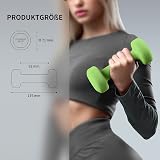 PROIRON Neoprene Dumbbell Weights Pair 2x2kg Apple Green Non-Rolling view 7