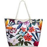 CASPAR TS1055 Donna Borsa da Mare Grande con Stampa Hawaiana