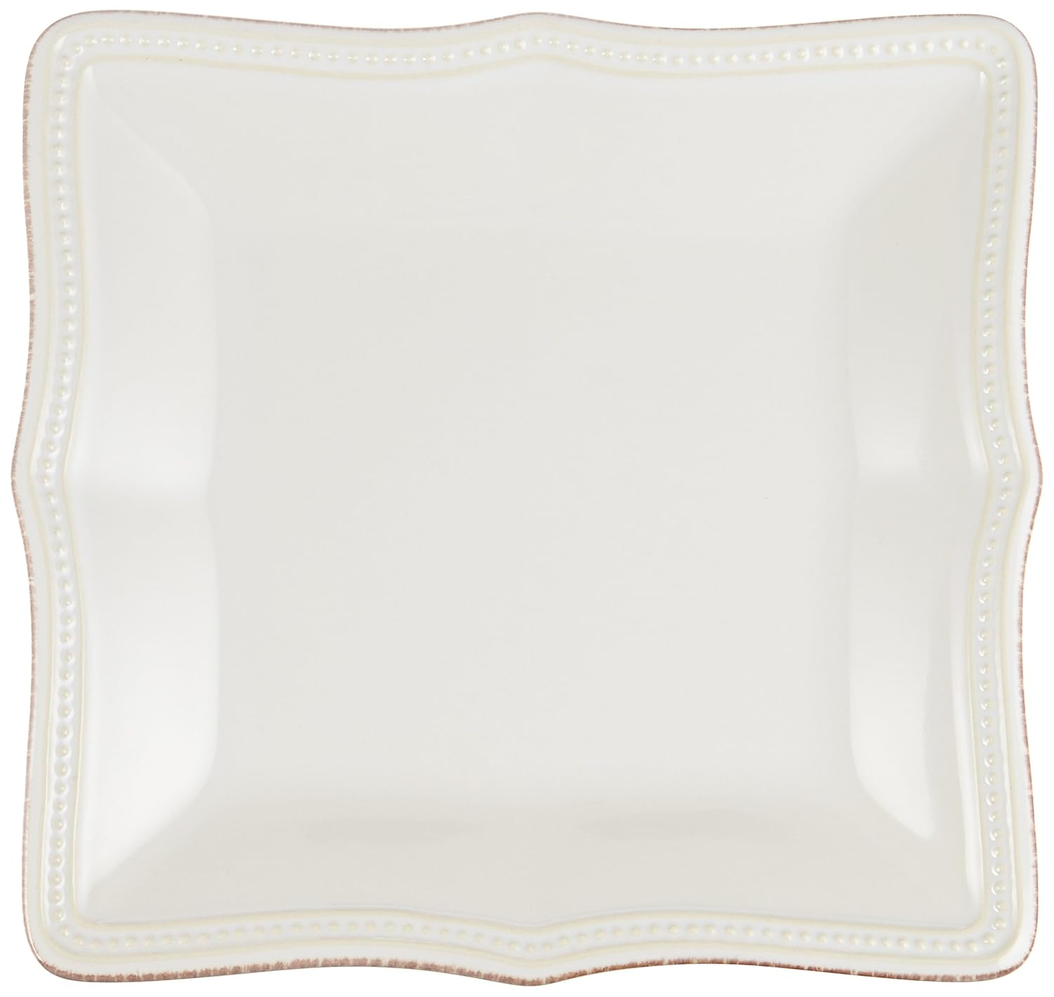 Lenox French Perle Bead Square Accent Plate, White