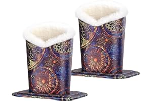 Aatacas Pack of 2 Plush Lined Eyeglasses Holder Stand Protective Glasses Case For Desks Or Nightstands