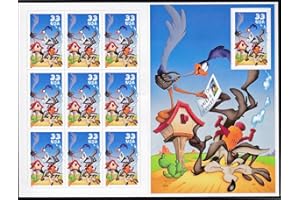 Looney Tunes Wile E Coyote and Road Runner Collectible Stamp Sheet