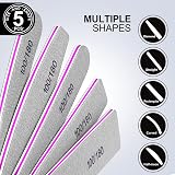 Fandamei 10 Pcs Nail File Set 5 Shapes 100/180 Grit Emery Boards Acrylic Gel view 7