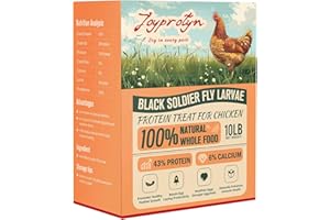 Joyprotyn 10LB Non-GMO Dried Black Soldier Fly Larvae for Chicken – 85X More Calcium Grubs Than Mealworms for Strong Eggshells & Healthy Growth - High Protein for Chickens, Birds, Ducks, Geese & Pets