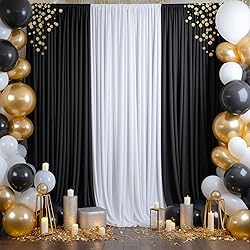 6 Panels Black Backdrop Curtains for Wedding Party