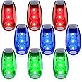 9 Pack Led Safety Light, Safety Light, High Visibility Strobe Running Lights Used for Bicycle, Walking Etc. Clip-On Running Lights Clip to Clothes Strap to Wrist, Bike Or Anywhere(Red/Blue/Green)