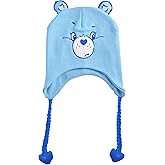 Care Bears Beanie Hat, Bedtime Bear Peruvian Winter Knit Cap with 3D Ears and Tassels, Blue, One Size