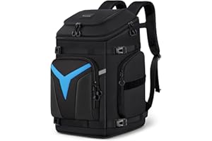 Bosynoy 65L Ski Boot Bag Backpack with 10+ Pockets, Waterproof Ski Boot Travel Backpack for Boots, Helmet, Goggle, Gloves, Pants, Jacket, Accessories, Ski Snowboard Boot Bags for Adults, Black