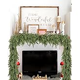 DearHouse 6Ft Pine Christmas Garland, Artificial Greenery Garland Pine Leaves for Holiday Winter Mantel Fireplace Table Runner Centerpiece Christmas Decoration