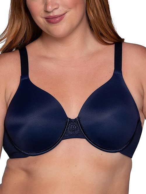 Vanity Fair womens Full Figure Beauty Back Smoothing Molded Bra, Underwire - Navy, 38DDD US