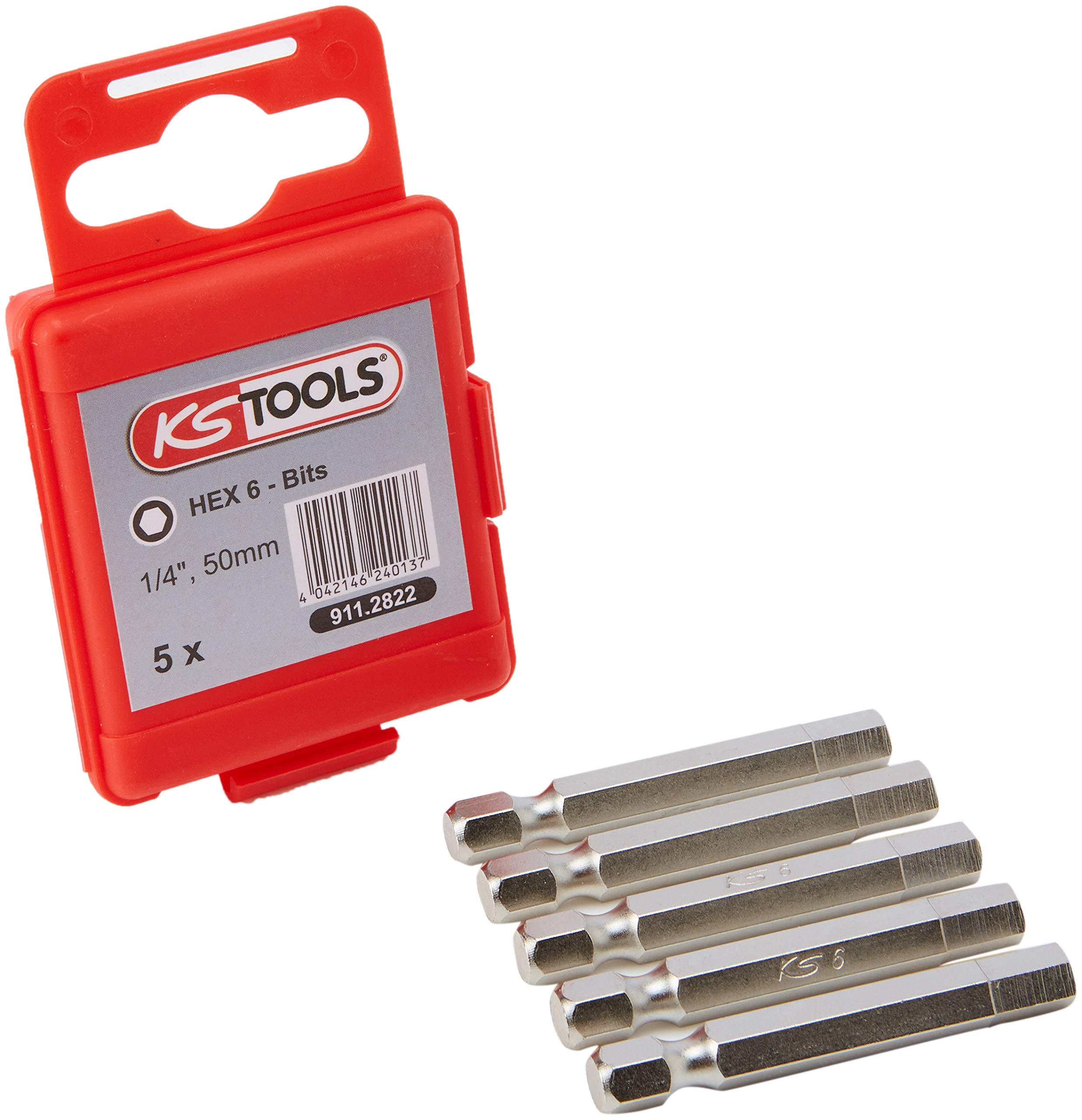 KS-Tools 911.2822 1/4" Bit Innen6kant,50mm,6mm,5