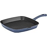 Cuisinart , 9.25" Square Grill Pan, Enameled Provencial Blue